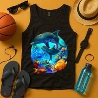 Dolphin Sea Life Save The Ocean Marine Biology Aquarium Tank Top thumb 4