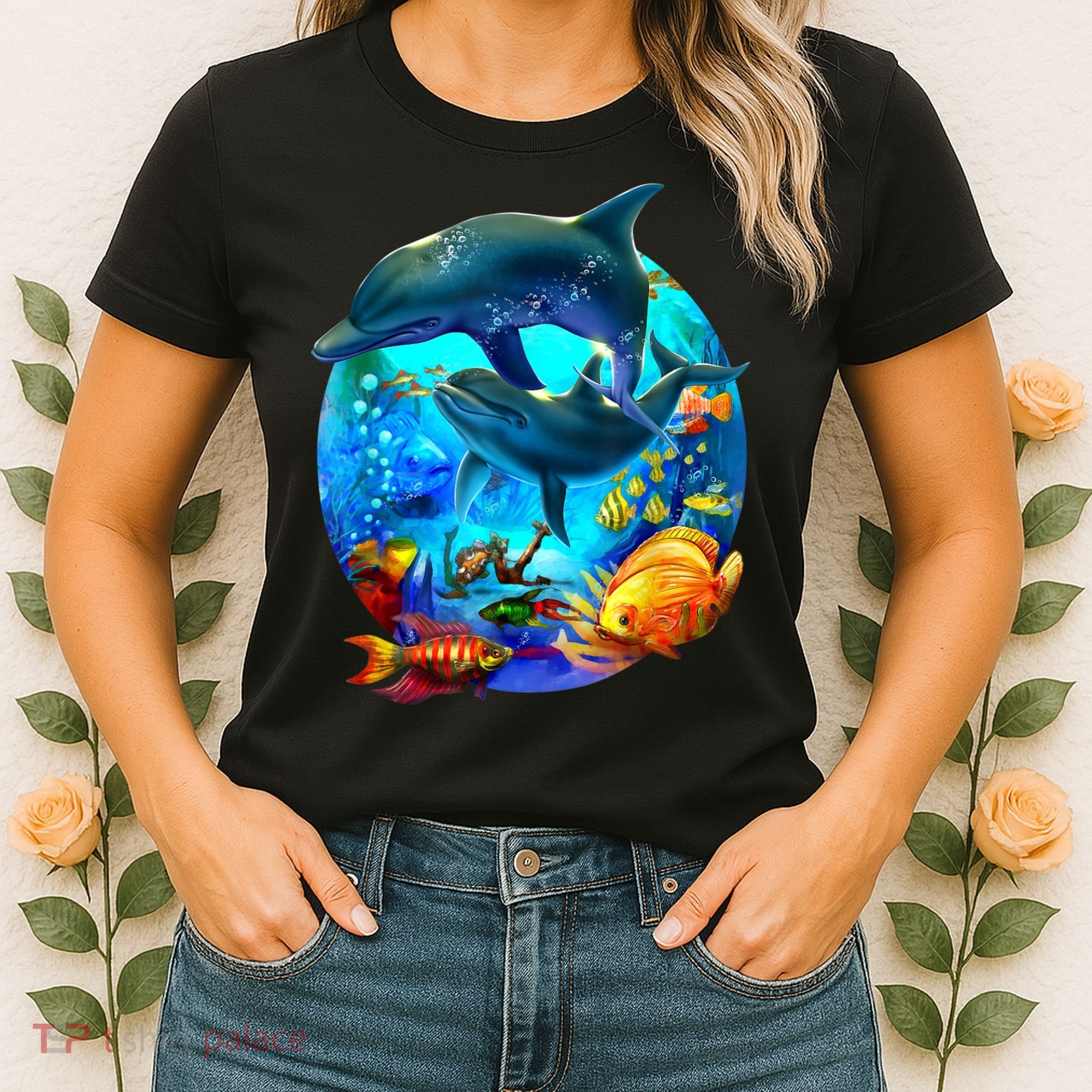 Dolphin Sea Life Save The Ocean Marine Biology Aquarium Women's T-Shirt