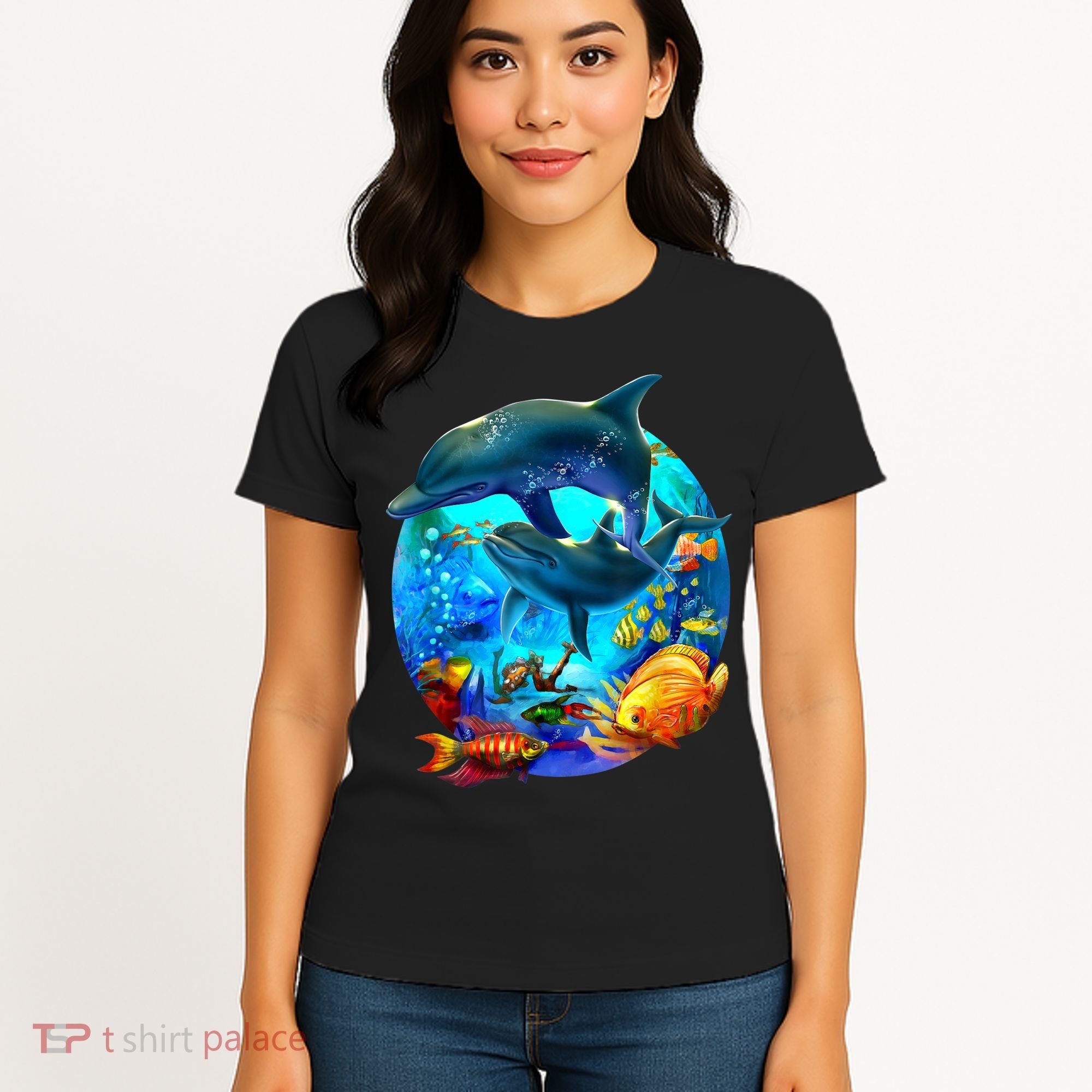 Dolphin Sea Life Save The Ocean Marine Biology Aquarium Women's T-Shirt