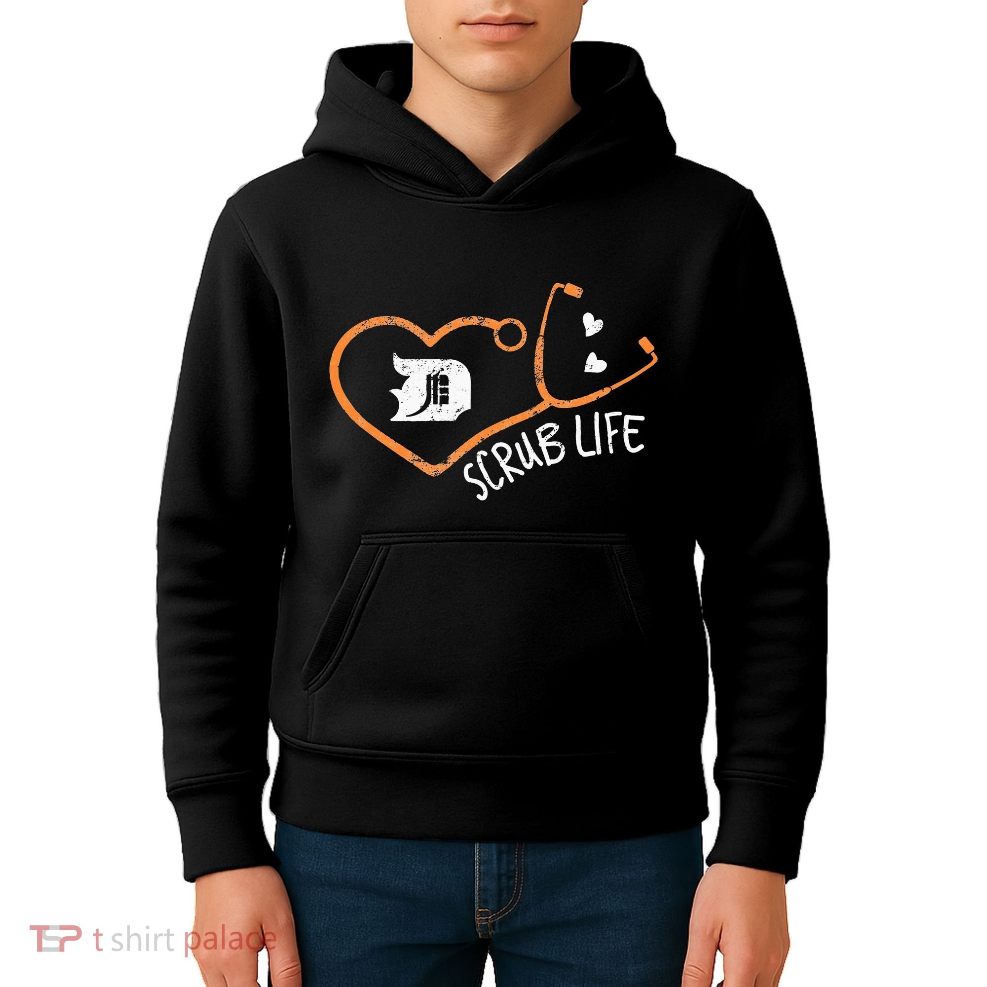 Detroit Scrub Life Michigan Nurse Kids Hoodie