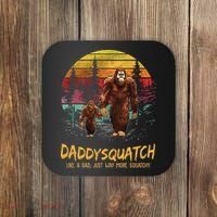 Daddy Squatch Like A Dad Way More Squatchy Retro Fathers Day Coaster thumb 0