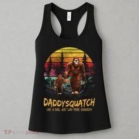 Daddy Squatch Like A Dad Way More Squatchy Retro Fathers Day Women's Tank Top thumb 3