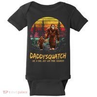 Daddy Squatch Like A Dad Way More Squatchy Retro Fathers Day Baby Bodysuit thumb 0