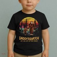 Daddy Squatch Like A Dad Way More Squatchy Retro Fathers Day Toddler T-Shirt thumb 2