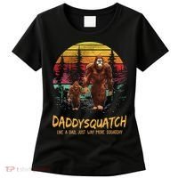 Daddy Squatch Like A Dad Way More Squatchy Retro Fathers Day Women's T-Shirt thumb 0