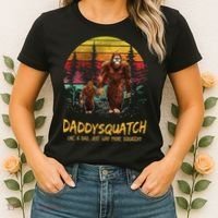 Daddy Squatch Like A Dad Way More Squatchy Retro Fathers Day Women's T-Shirt thumb 2