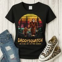 Daddy Squatch Like A Dad Way More Squatchy Retro Fathers Day Women's T-Shirt thumb 3