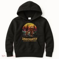 Daddy Squatch Like A Dad Way More Squatchy Retro Fathers Day Kids Hoodie thumb 0