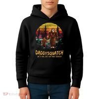 Daddy Squatch Like A Dad Way More Squatchy Retro Fathers Day Kids Hoodie thumb 4