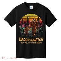 Daddy Squatch Like A Dad Way More Squatchy Retro Fathers Day Kids T-Shirt thumb 0