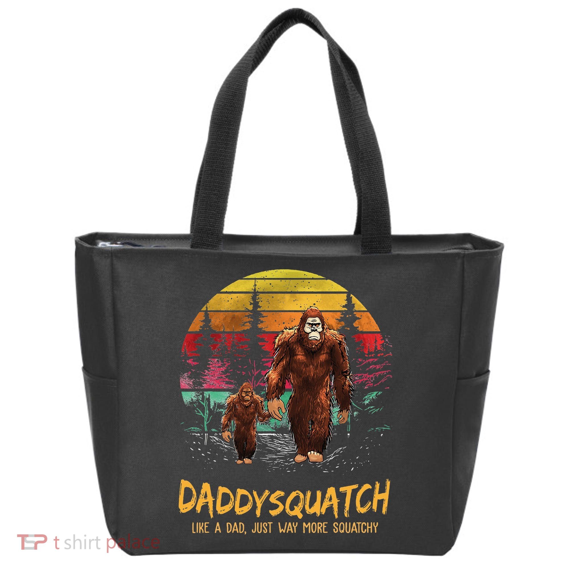Daddy Squatch Like A Dad Way More Squatchy Retro Fathers Day Tote Bag