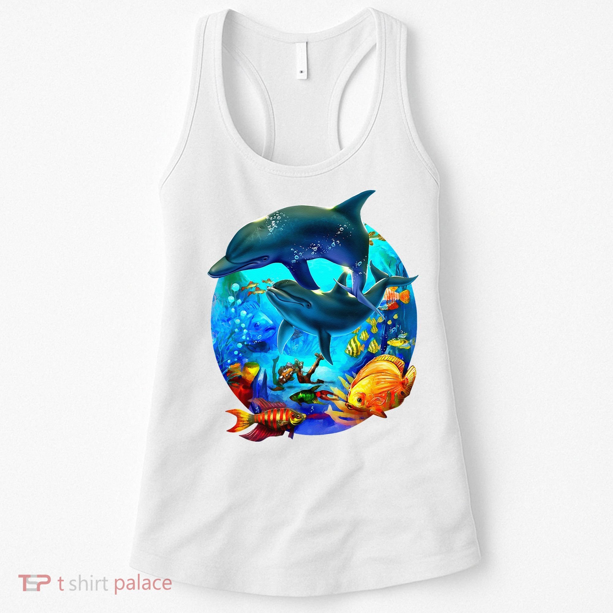 Dolphin Sea Life Save The Ocean Marine Biology Aquarium Women's Tank Top