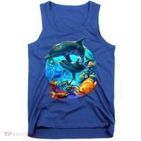 Dolphin Sea Life Save The Ocean Marine Biology Aquarium Gift Tank Top thumb 0