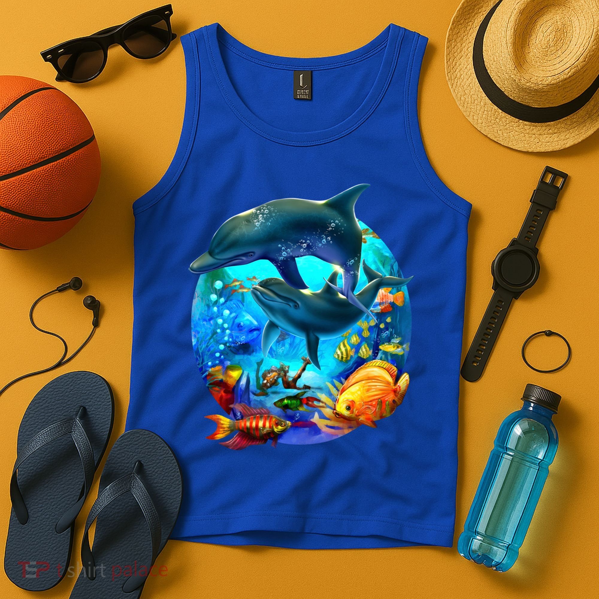 Dolphin Sea Life Save The Ocean Marine Biology Aquarium Gift Tank Top