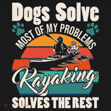 Dogs Solve Most Of My Problems Kayaking Solves The Rest Women's Long Sleeve Flannel Pajama Set 