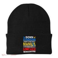 Down Syndrome Mom A Mother Never Gives Up Awareness Gift Beanie thumb 0