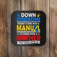 Down Syndrome Mom A Mother Never Gives Up Awareness Gift Coaster thumb 0