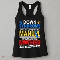 Down Syndrome Mom A Mother Never Gives Up Awareness Gift Women's Tank Top thumb 3