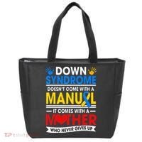 Down Syndrome Mom A Mother Never Gives Up Awareness Gift Tote Bag thumb 0