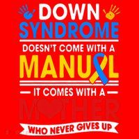 Down Syndrome Mom A Mother Never Gives Up Awareness Gift Santa Hat thumb 1
