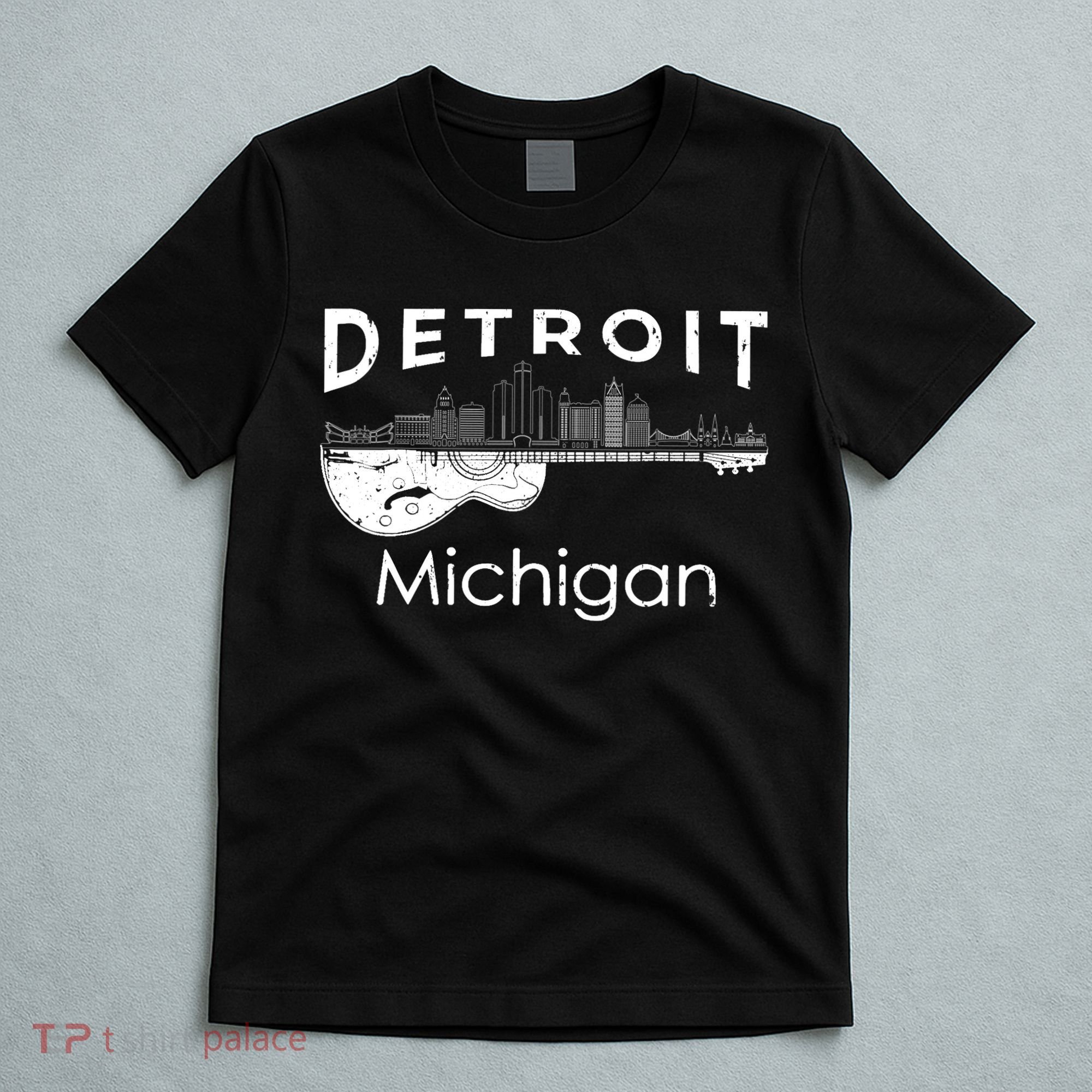 Detroit Souvenir Michigan Music Electric Guitar T-Shirt