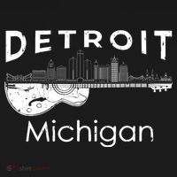 Detroit Souvenir Michigan Music Electric Guitar T-Shirt thumb 7