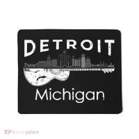 Detroit Souvenir Michigan Music Electric Guitar Mousepad thumb 0