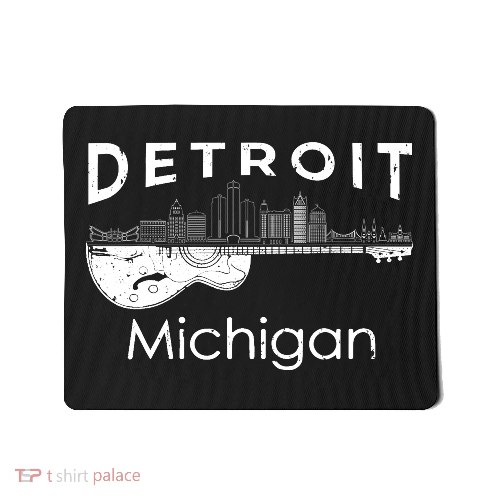 Detroit Souvenir Michigan Music Electric Guitar Mousepad