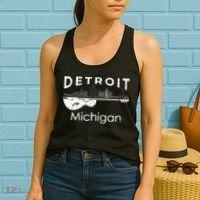 Detroit Souvenir Michigan Music Electric Guitar Women's Tank Top thumb 2
