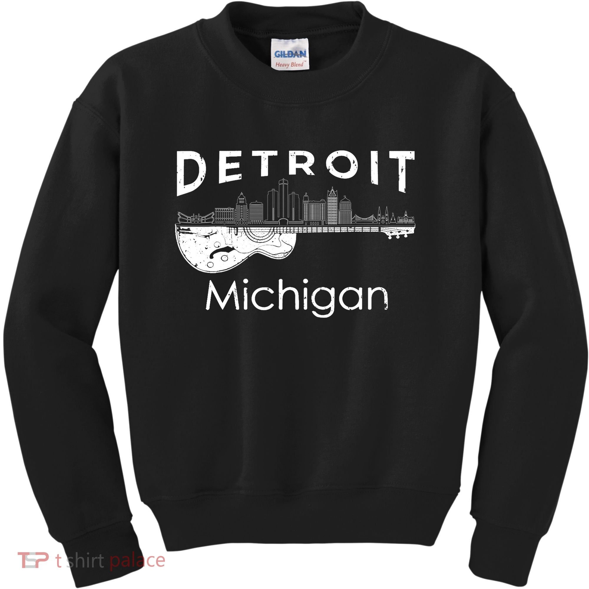 Detroit Souvenir Michigan Music Electric Guitar Kids Sweatshirt
