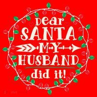 Dear Santa My Husband Did It Funny Christmas Pajama Santa Hat thumb 1