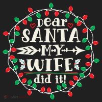 Dear Santa My Wife Did It Christmas Funny Xmas Pajama Matching Group Women's Sweatshirt thumb 2