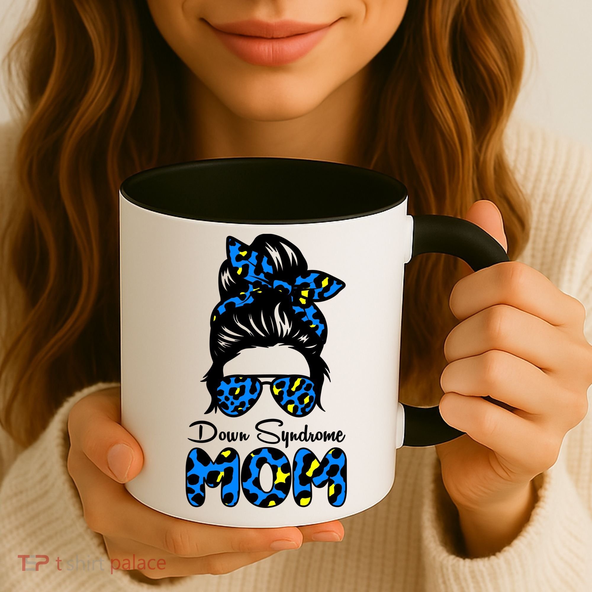 Down Syndrome Mom Hair Bun Coffee Mug