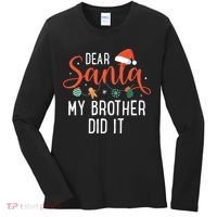 Dear Santa My Brother Did It Family Christmas Women's Long Sleeve Shirt thumb 0