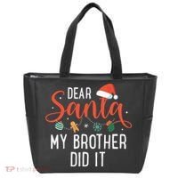 Dear Santa My Brother Did It Family Christmas Tote Bag thumb 0