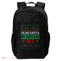Dear Santa My Brother Did It Ugly Christmas Backpack thumb 0