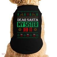 Dear Santa My Sister Did It Ugly Christmas Doggie Tank thumb 0