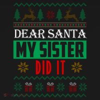 Dear Santa My Sister Did It Ugly Christmas Women's Hoodie thumb 2