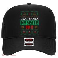 Dear Santa My Sister Did It Ugly Christmas Hat thumb 0