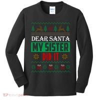 Dear Santa My Sister Did It Ugly Christmas Kids Long Sleeve Shirt thumb 0