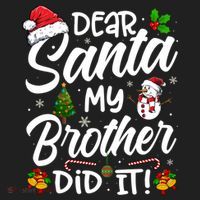 Dear Santa My Brother Did It Xmas Christmas Cute Beanie thumb 2