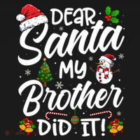 Dear Santa My Brother Did It Xmas Christmas Cute Women's Hoodie thumb 2