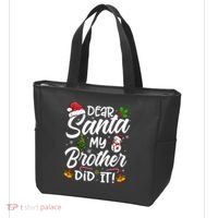 Dear Santa My Brother Did It Xmas Christmas Cute Tote Bag thumb 3