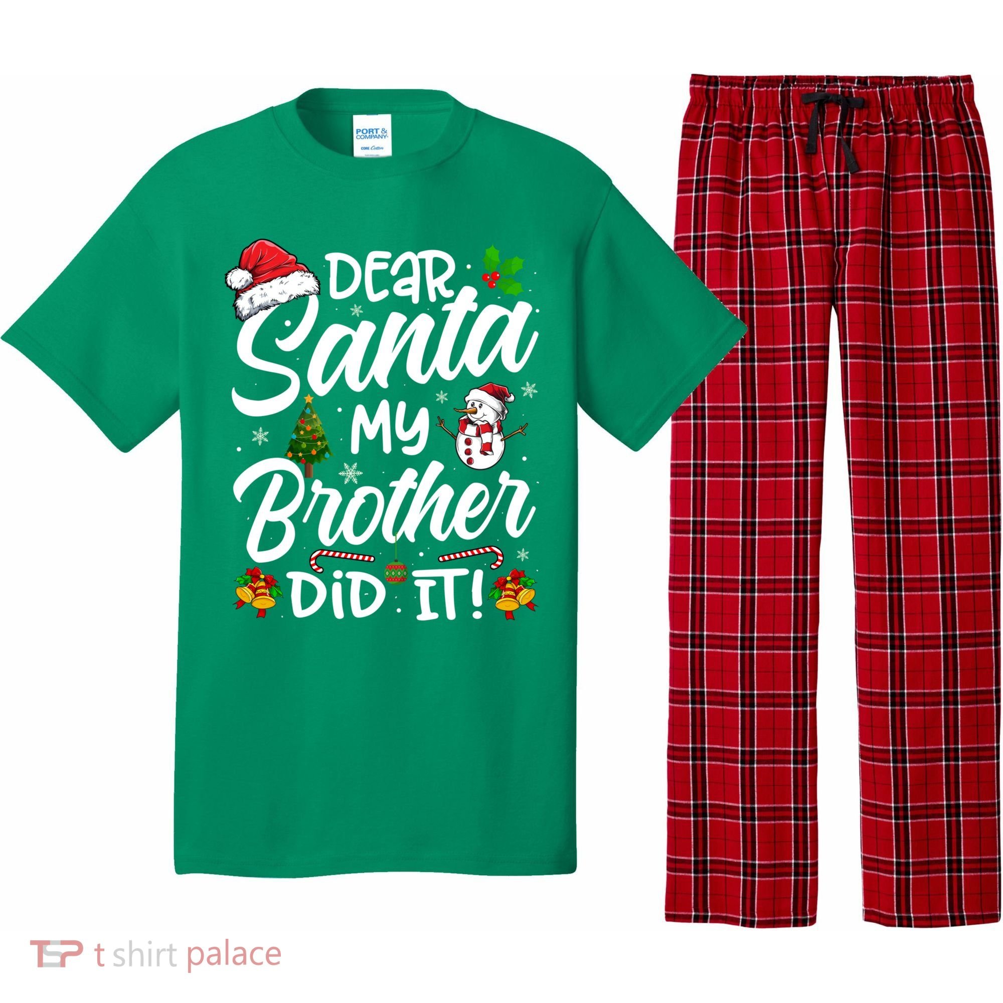 Dear Santa My Brother Did It Xmas Christmas Cute Pajama Set