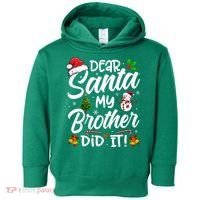 Dear Santa My Brother Did It Xmas Christmas Cute Toddler Hoodie thumb 0
