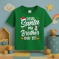 Dear Santa My Brother Did It Xmas Christmas Cute Toddler T-Shirt thumb 3