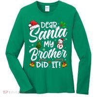 Dear Santa My Brother Did It Xmas Christmas Cute Women's Long Sleeve Shirt thumb 0
