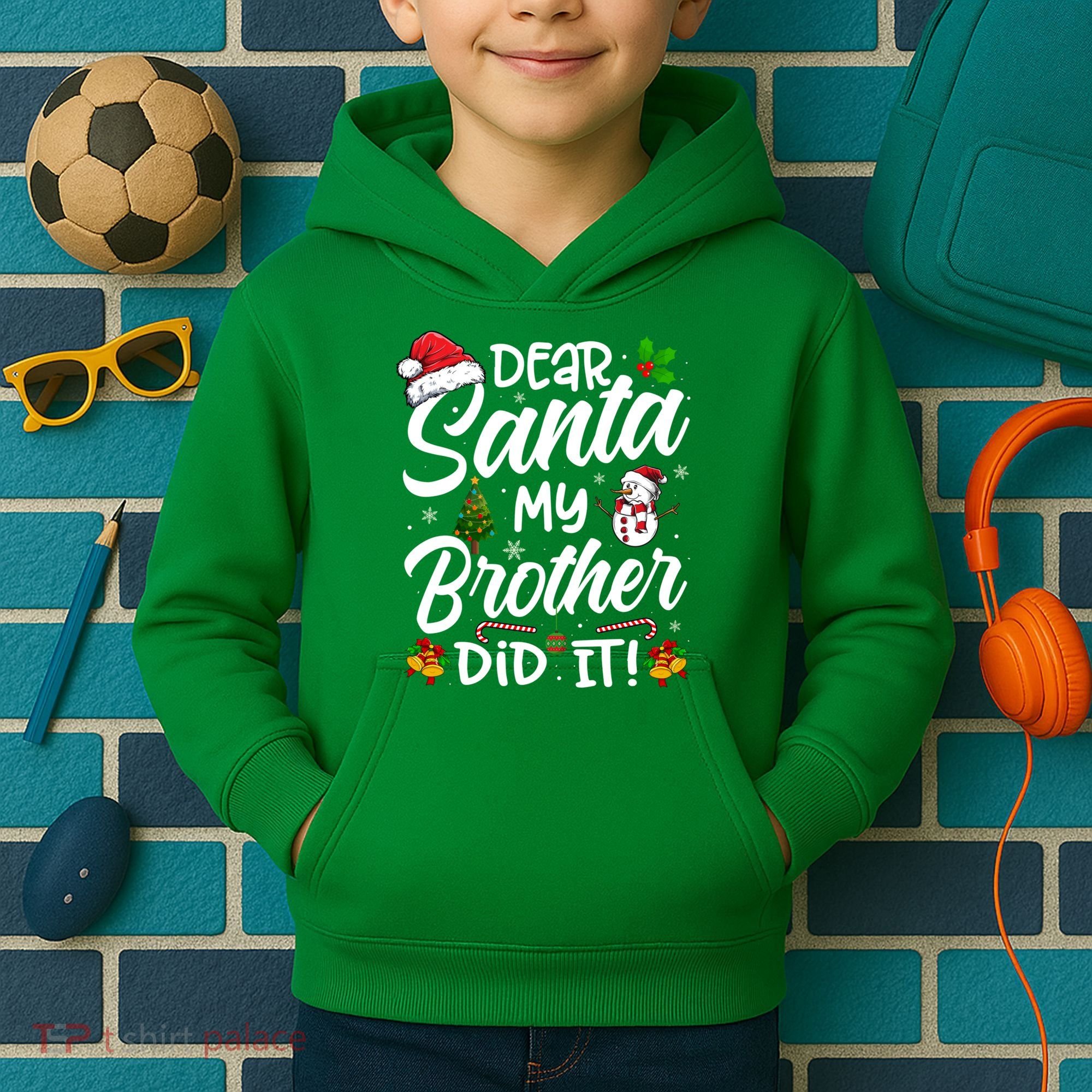 Dear Santa My Brother Did It Xmas Christmas Cute Kids Hoodie