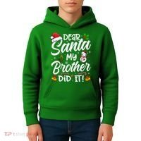 Dear Santa My Brother Did It Xmas Christmas Cute Kids Hoodie thumb 4