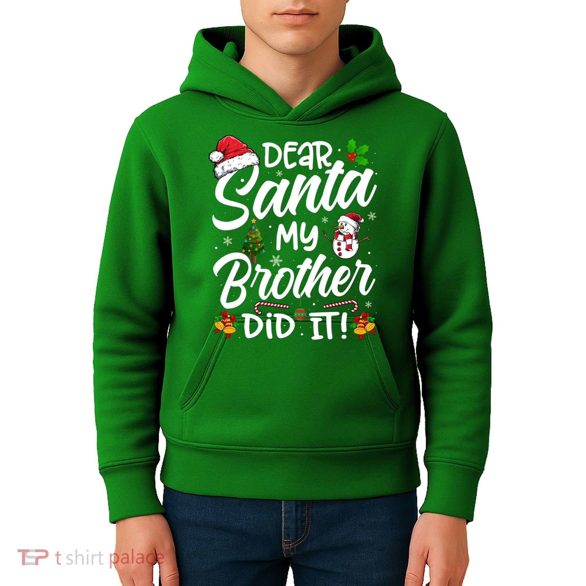Dear Santa My Brother Did It Xmas Christmas Cute Kids Hoodie